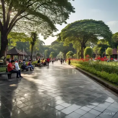 Nyaman Berjalan Di Taman Bantul Dengan Paving Block